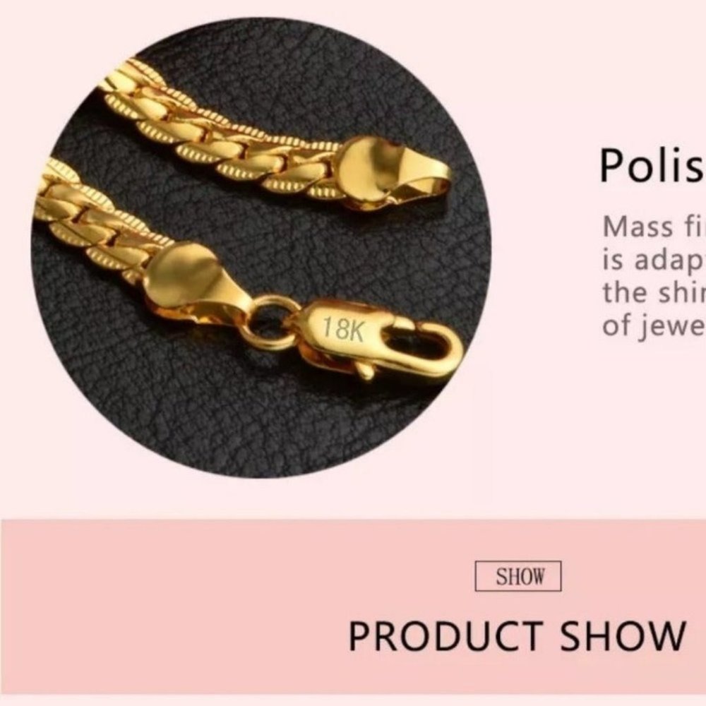 new Gold filled 5MM snake unisex Necklace - Picture 5 of 7